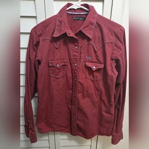 VTG Y2K Cruel Girl Western Pearl Snap Button Down Womens Size Large